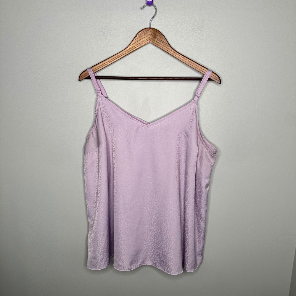 Torrid Sophie Lavender Purple Leopard Jacquard Swing Cami Tank Top Size 1 XL